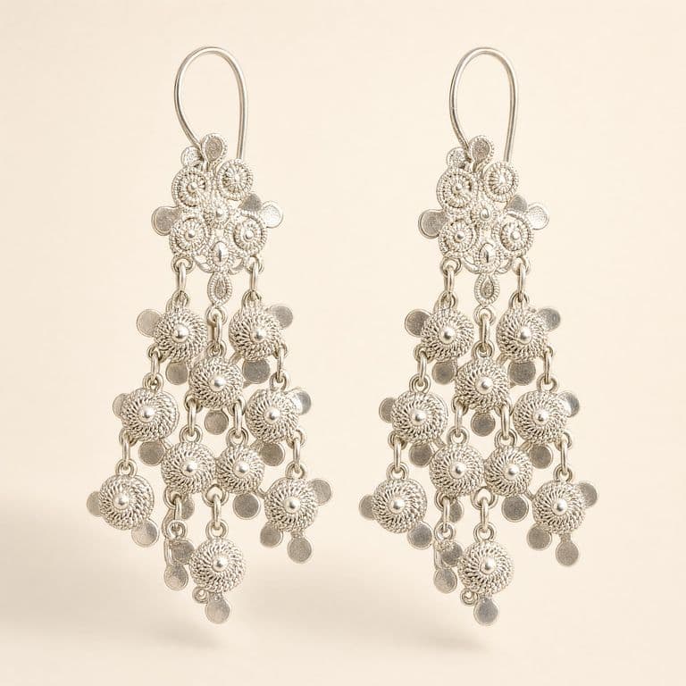 Aretes candelabro en filigrana