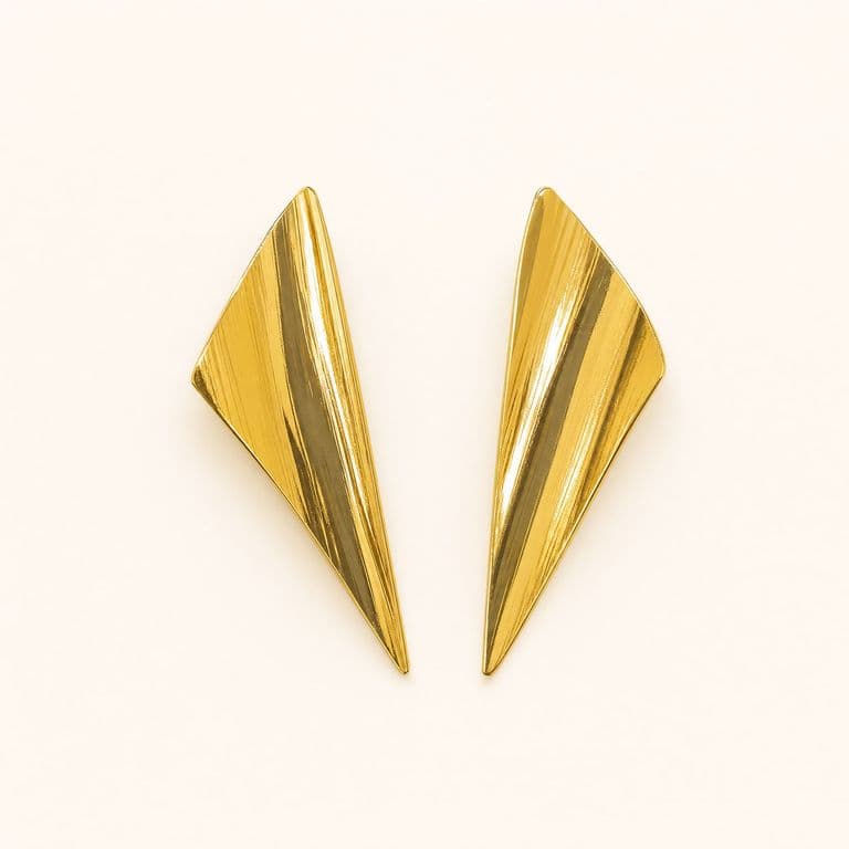 Aretes Asimétricos en dorado