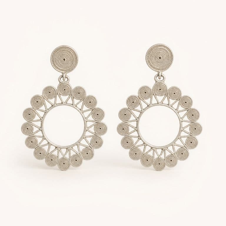 Aretes Corona grandes en filigrana