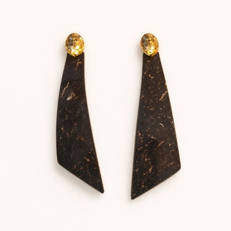 Aretes largos de coco