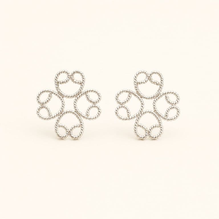 Aretes Flor Nueve en filigrana
