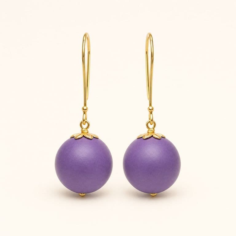 Aretes de esfera lila