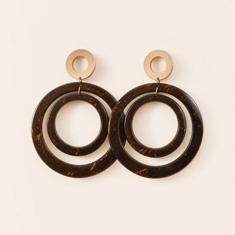 Aretes redondos de coco