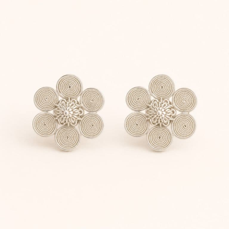 Aretes Rosa en filigrana