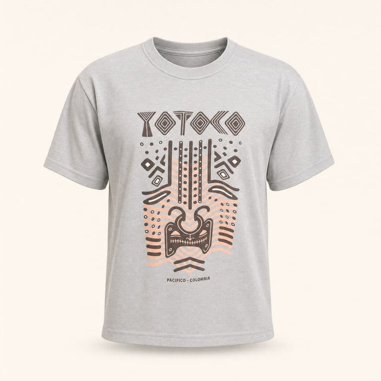 Camiseta gris con estampado del Pacífico