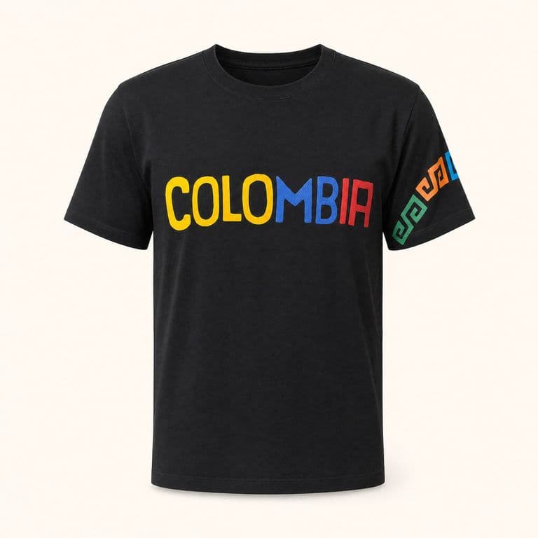 Camiseta negra "Colombia"