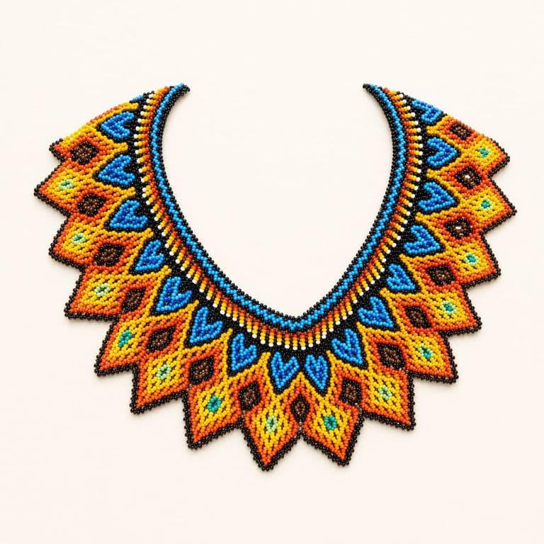 Collar de chaquiras en V