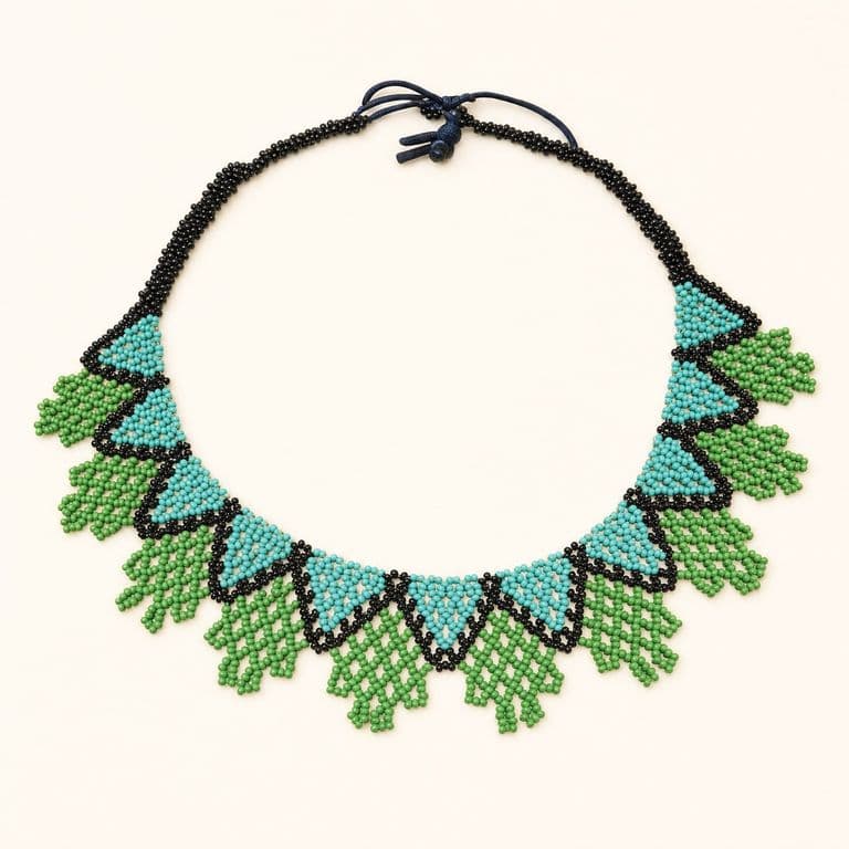 Collar de chaquiras Hojas